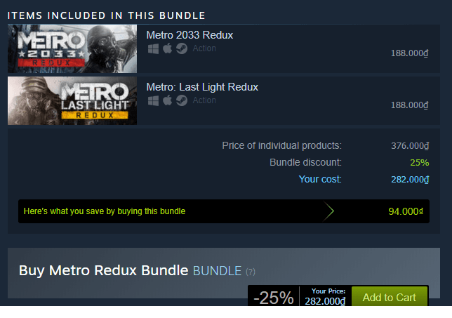 Metro Redux Bundle Steam Key 2 Metro Redux Bundle Steam Key 1