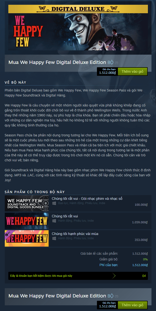 We Happy Few Digital Deluxe Edition Steam Key 2 We Happy Few Digital Deluxe Edition Steam Key 1