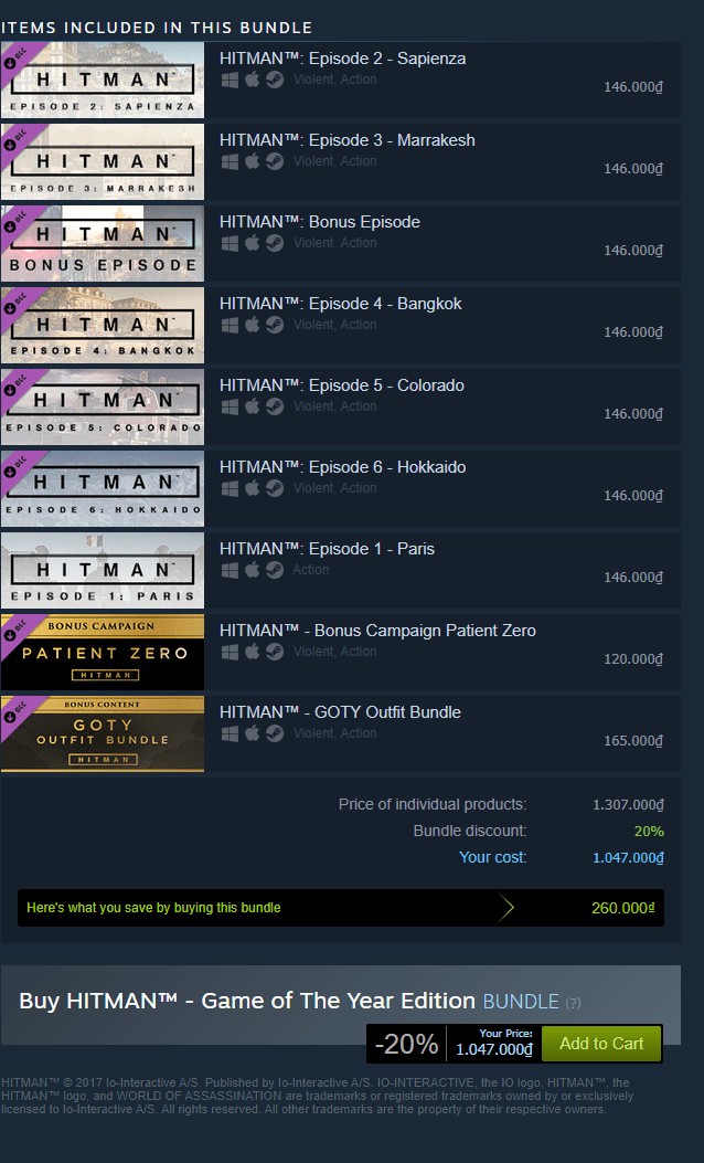 Hitman (Game Of The Year Edition) Steam Key 1