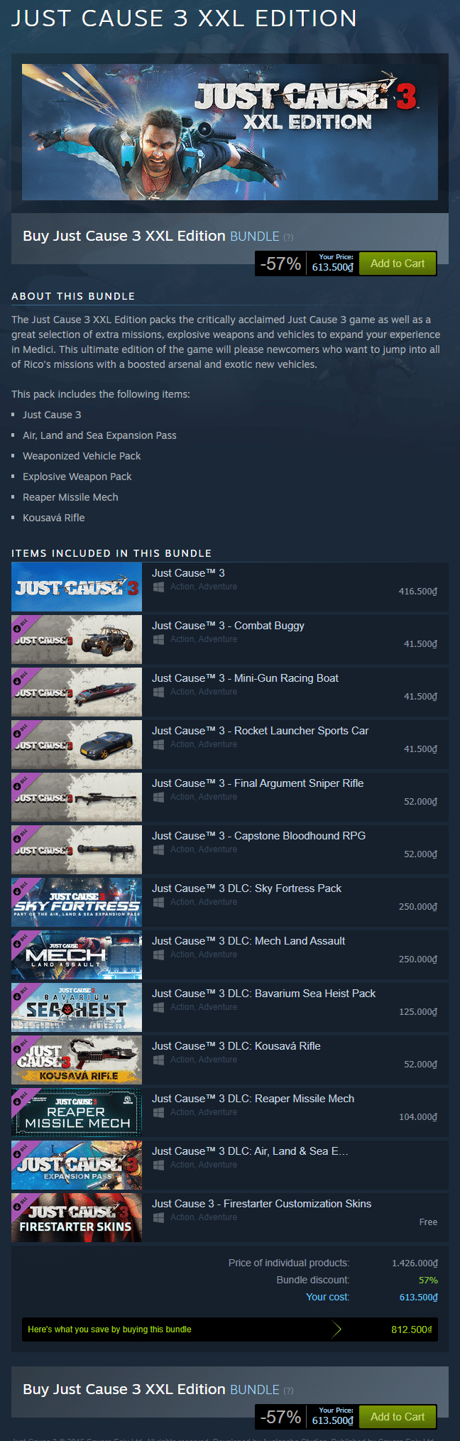 Just Cause 3 XXL Edition Steam Key 1