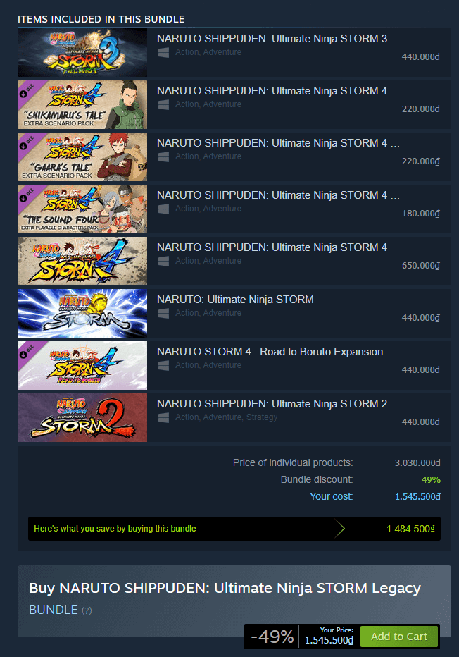 Naruto Shippuden: Ultimate Ninja Storm Legacy Steam Key 1