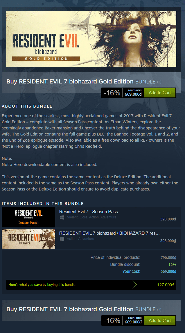 Resident Evil 7 Biohazard (Gold Edition) Steam Key 3