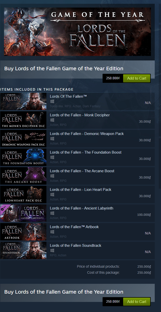 Lords of the Fallen (Game of the Year Edition) Steam Key 1