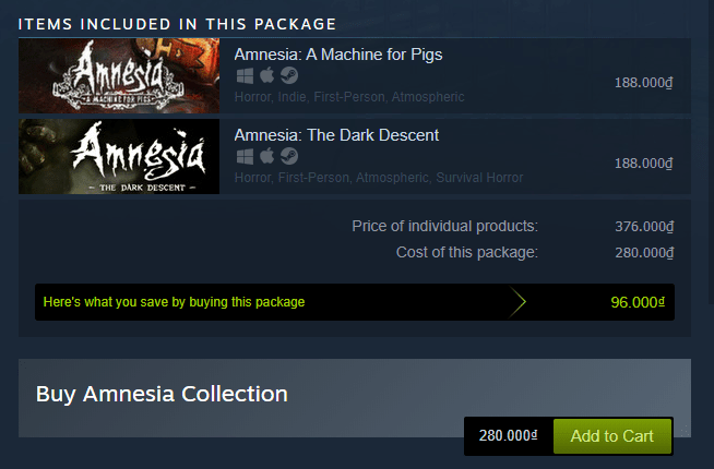 Amnesia Collection Steam Key 1
