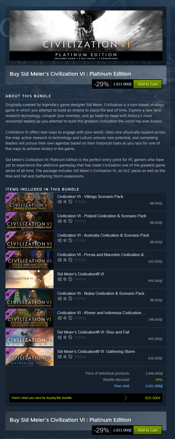 Sid Meier's Civilization VI: Platinum Edition Steam Key 1